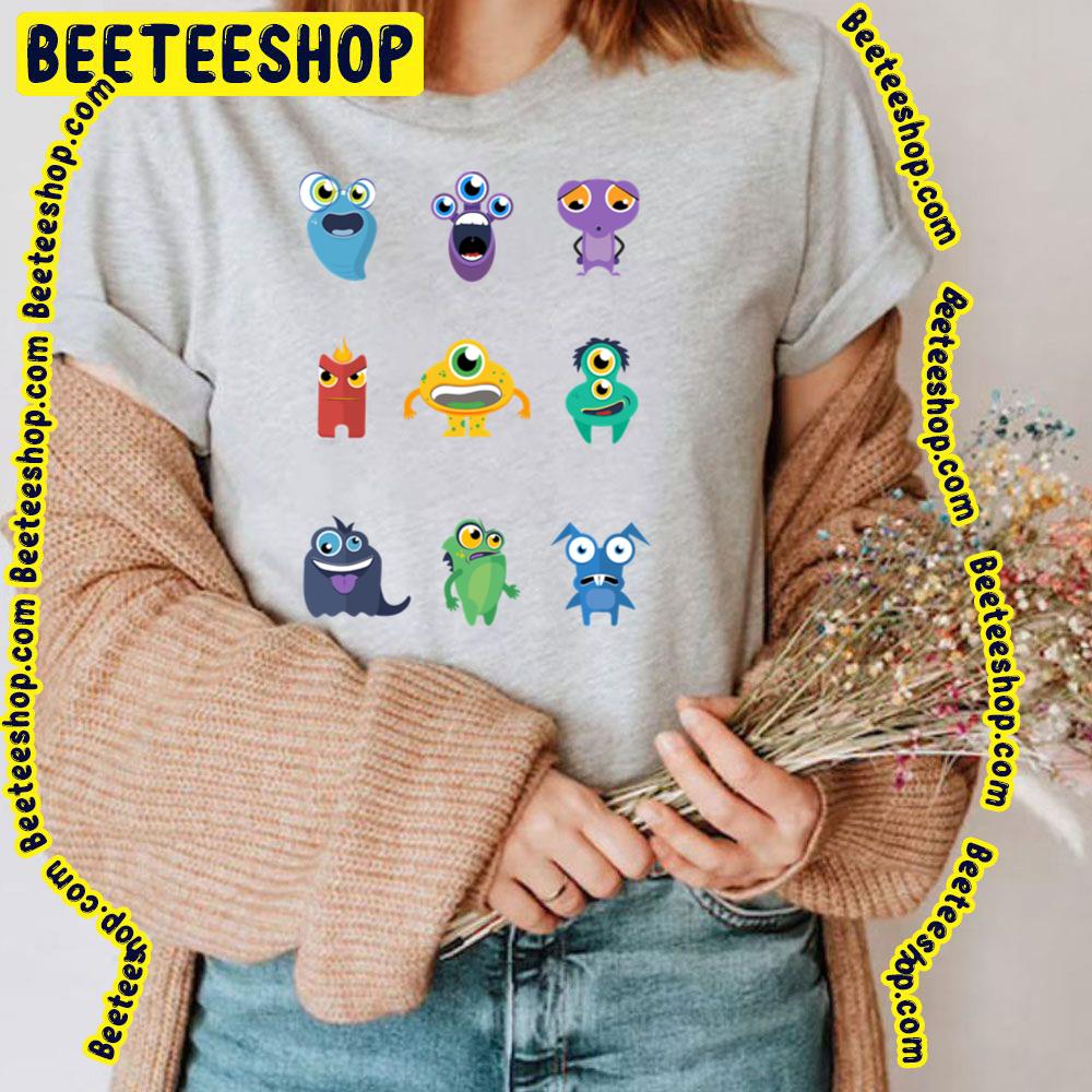 Cute Colorfull Nine Alien Monster Pack Trending Unisex T-Shirt Cute Colorfull Nine Alien Monster Pack Trending Unisex T-Shirt