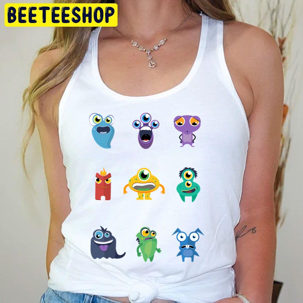 Cute Colorfull Nine Alien Monster Pack Trending Unisex T-Shirt Cute Colorfull Nine Alien Monster Pack Trending Unisex T-Shirt