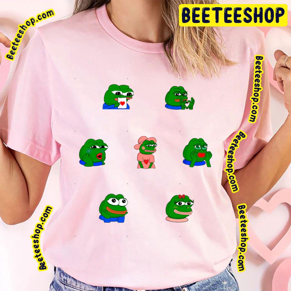 Cute Pepe The Frog Emote Pack Trending Unisex T-Shirt Cute Pepe The Frog Emote Pack Trending Unisex T-Shirt