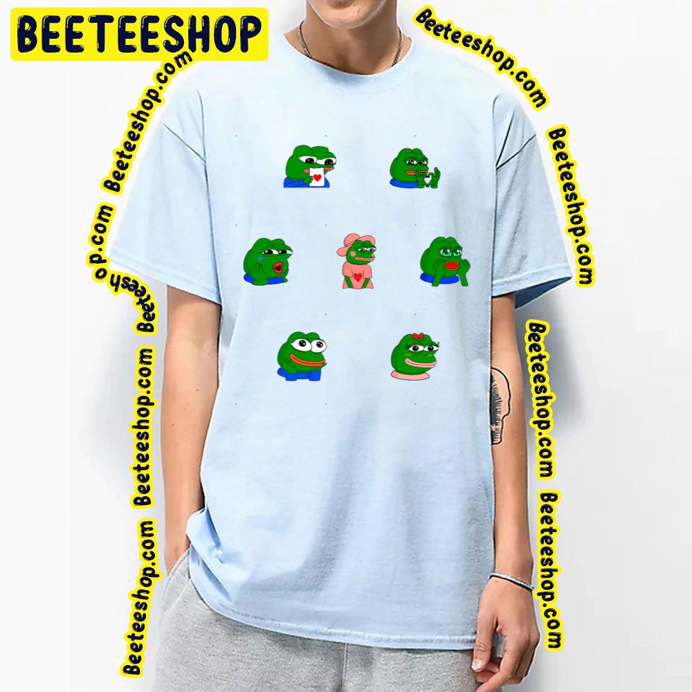 Cute Pepe The Frog Emote Pack Trending Unisex T-Shirt Cute Pepe The Frog Emote Pack Trending Unisex T-Shirt