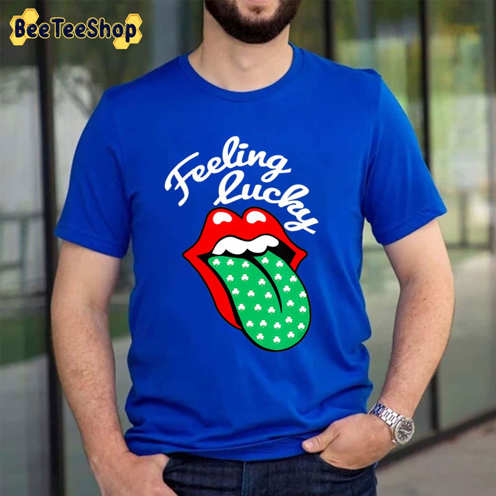 Feeling Rolling Lucky Stone Shamrock Tongue St Trending Unisex T-Shirt Feeling Rolling Lucky Stone Shamrock Tongue St Trending Unisex T-Shirt
