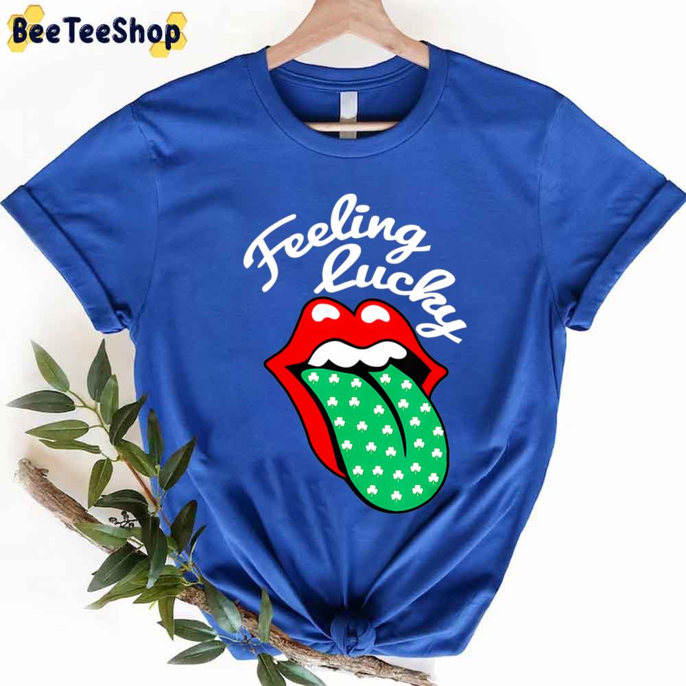Feeling Rolling Lucky Stone Shamrock Tongue St Trending Unisex T-Shirt Feeling Rolling Lucky Stone Shamrock Tongue St Trending Unisex T-Shirt