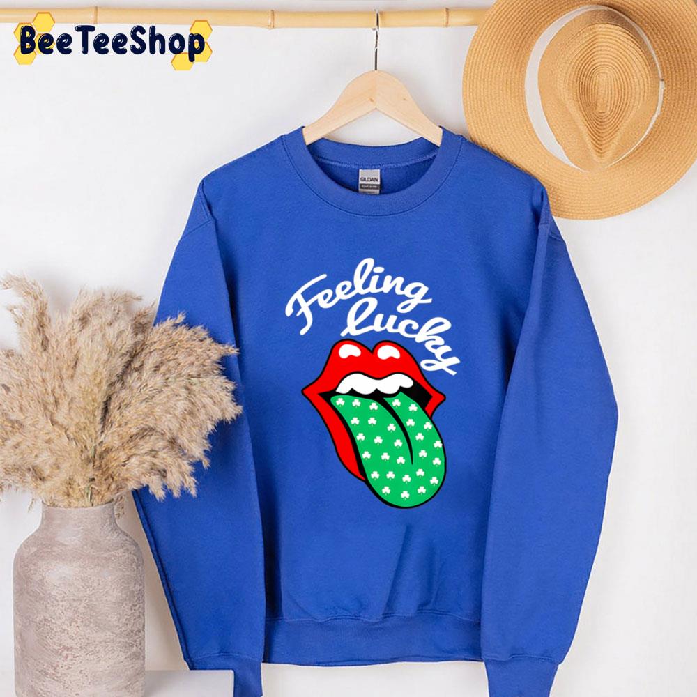 Feeling Rolling Lucky Stone Shamrock Tongue St Trending Unisex T-Shirt Feeling Rolling Lucky Stone Shamrock Tongue St Trending Unisex T-Shirt