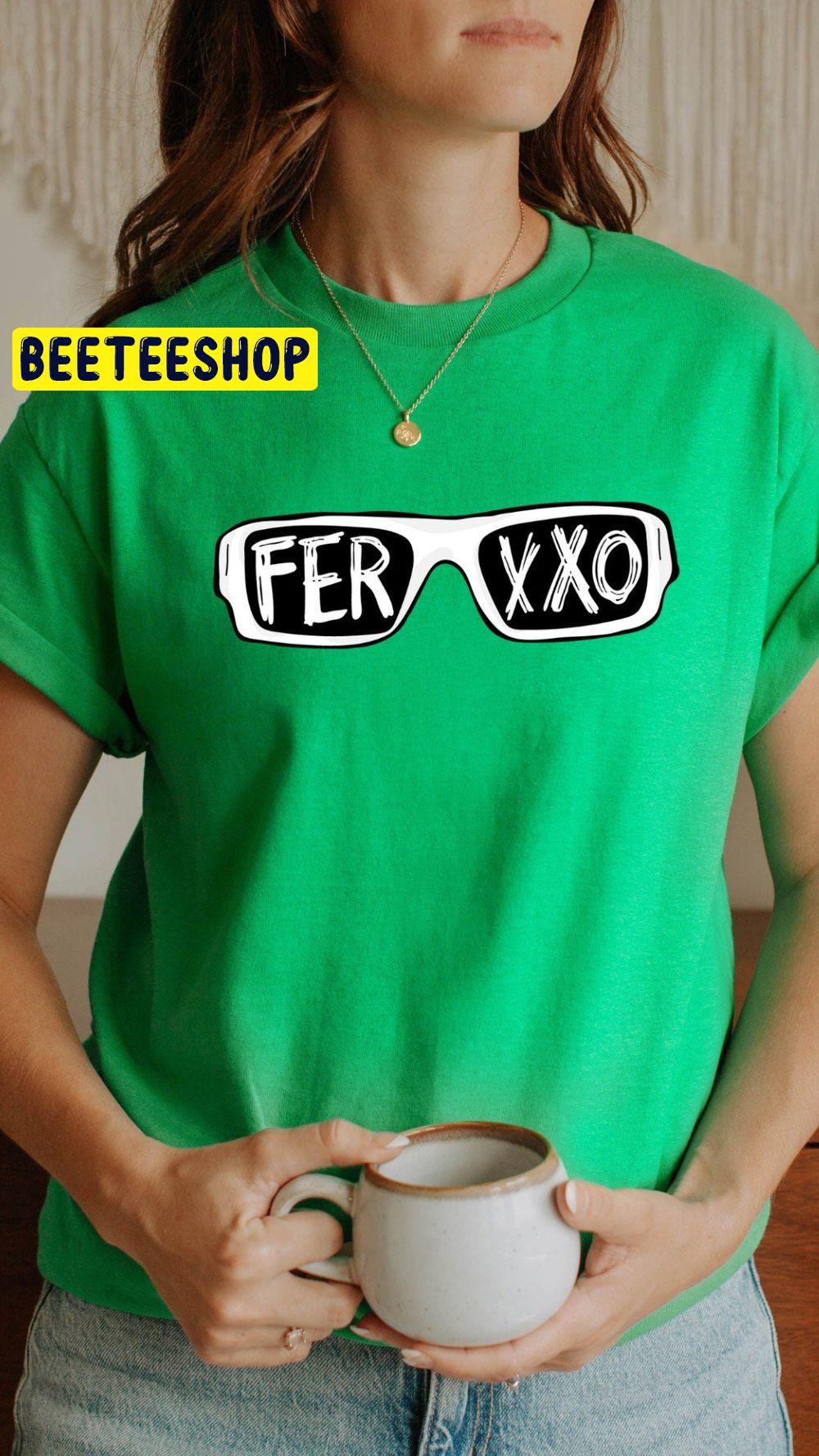 Fexxo's Iconic White Sunglasses Grafitas On Green Trending Unisex T-Shirt Fexxo's Iconic White Sunglasses Grafitas On Green Trending Unisex T-Shirt