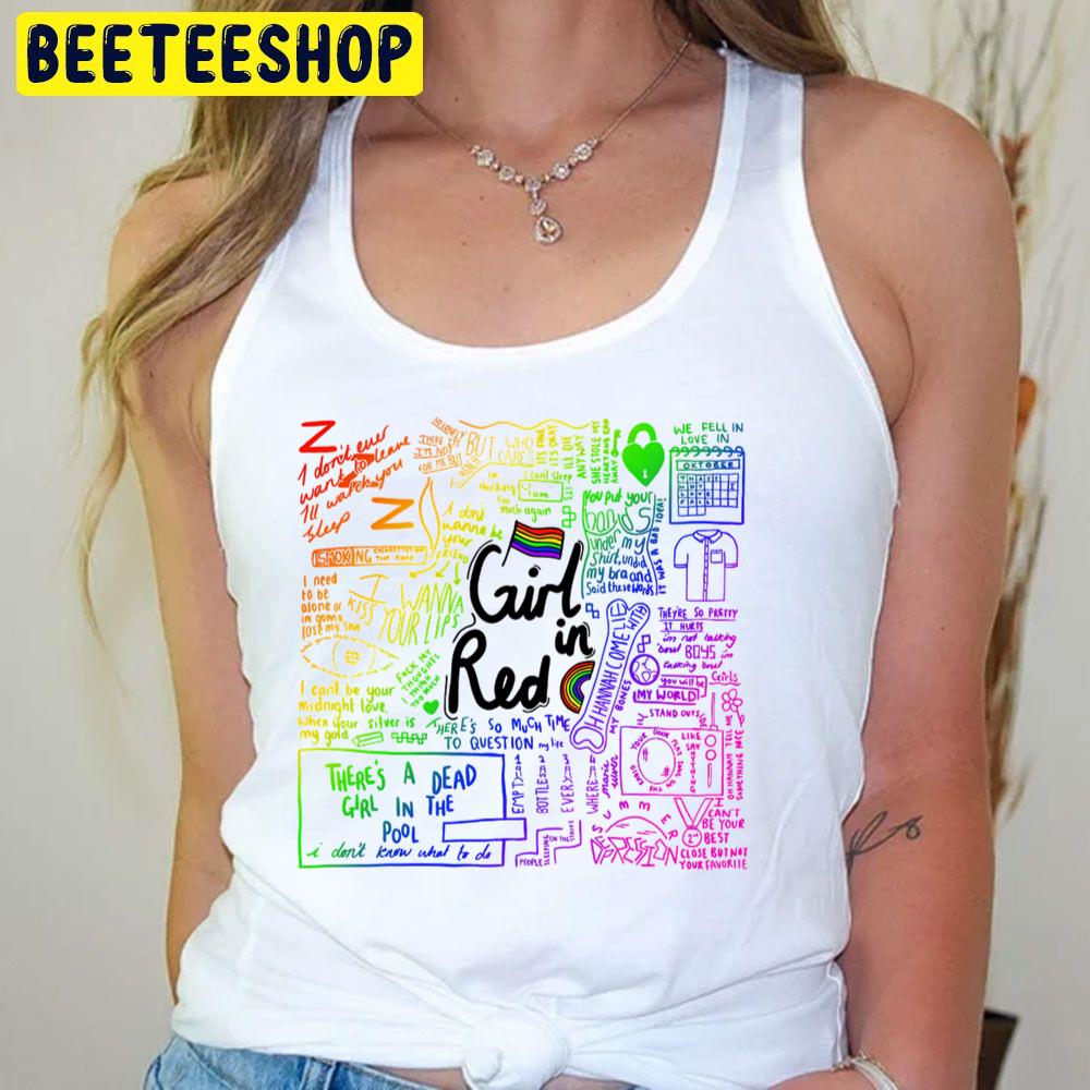 Girl In Red Rainbow Version Trending Unisex T-Shirt Girl In Red Rainbow Version Trending Unisex T-Shirt