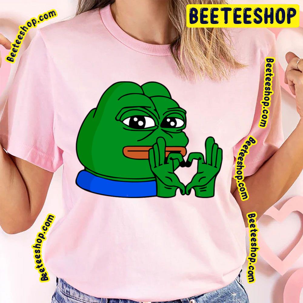 Heart Sign Pepe Emote Love Pepe The Frog Trending Unisex T-Shirt Heart Sign Pepe Emote Love Pepe The Frog Trending Unisex T-Shirt