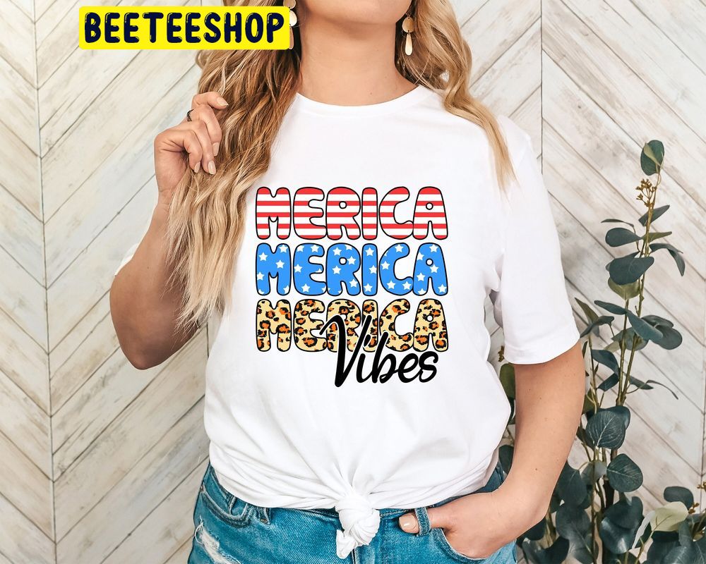 Leopard Print Merica Vibes 4th July Independence Trending Unisex T-Shirt Leopard Print Merica Vibes 4th July Independence Trending Unisex T-Shirt