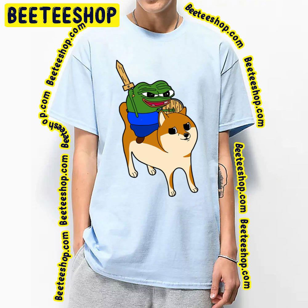 Peepo Riding Doge In Glory To Battle Trending Unisex T-Shirt Peepo Riding Doge In Glory To Battle Trending Unisex T-Shirt