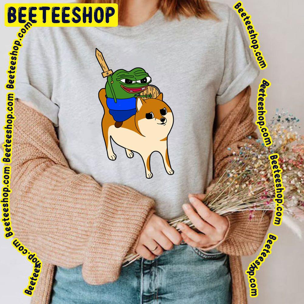 Peepo Riding Doge In Glory To Battle Trending Unisex T-Shirt Peepo Riding Doge In Glory To Battle Trending Unisex T-Shirt