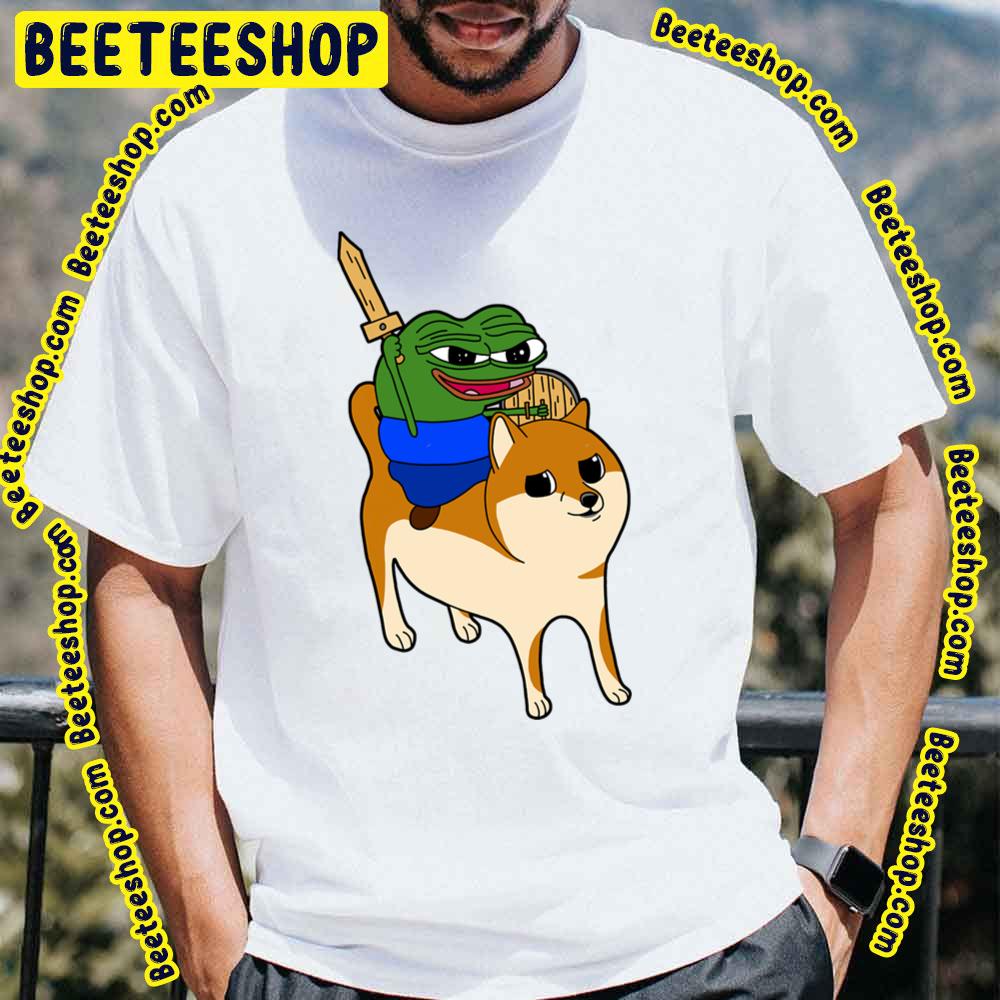 Peepo Riding Doge In Glory To Battle Trending Unisex T-Shirt Peepo Riding Doge In Glory To Battle Trending Unisex T-Shirt