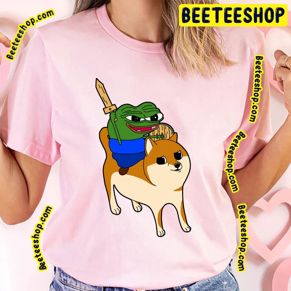 Peepo Riding Doge In Glory To Battle Trending Unisex T-Shirt Peepo Riding Doge In Glory To Battle Trending Unisex T-Shirt