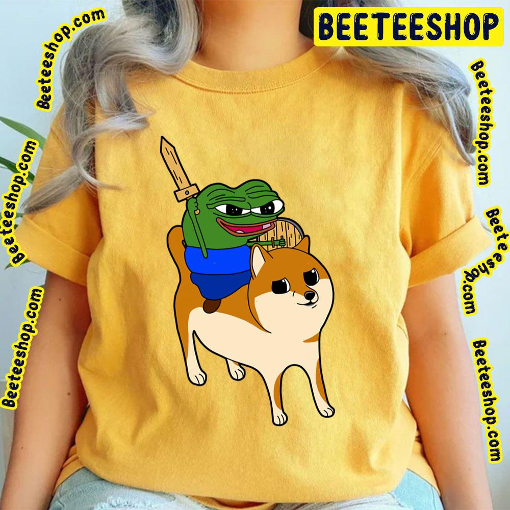 Peepo Riding Doge In Glory To Battle Trending Unisex T-Shirt Peepo Riding Doge In Glory To Battle Trending Unisex T-Shirt