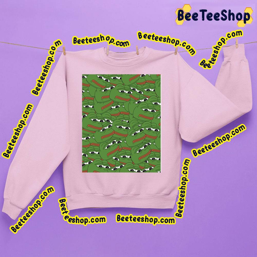 Pepe Allover Pattern Sad Frog Meme Graphic Trending Unisex Sweathirt Pepe Allover Pattern Sad Frog Meme Graphic Trending Unisex Sweathirt