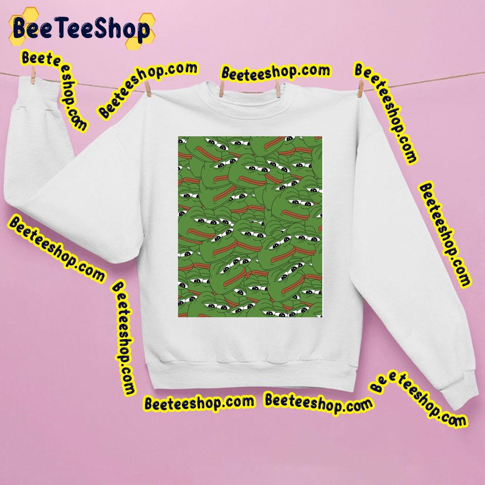 Pepe Allover Pattern Sad Frog Meme Graphic Trending Unisex Sweathirt Pepe Allover Pattern Sad Frog Meme Graphic Trending Unisex Sweathirt