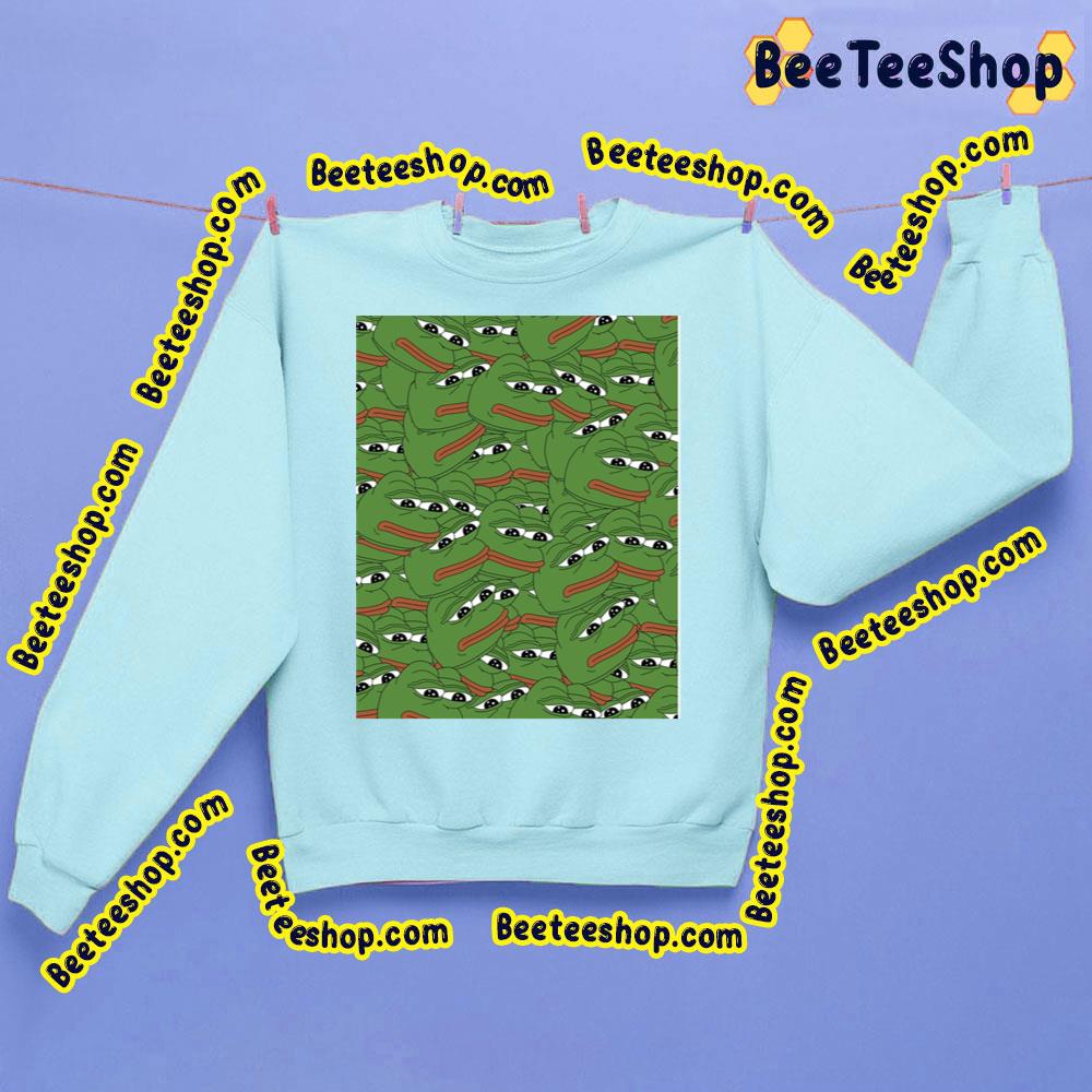 Pepe Allover Pattern Sad Frog Meme Graphic Trending Unisex Sweathirt Pepe Allover Pattern Sad Frog Meme Graphic Trending Unisex Sweathirt