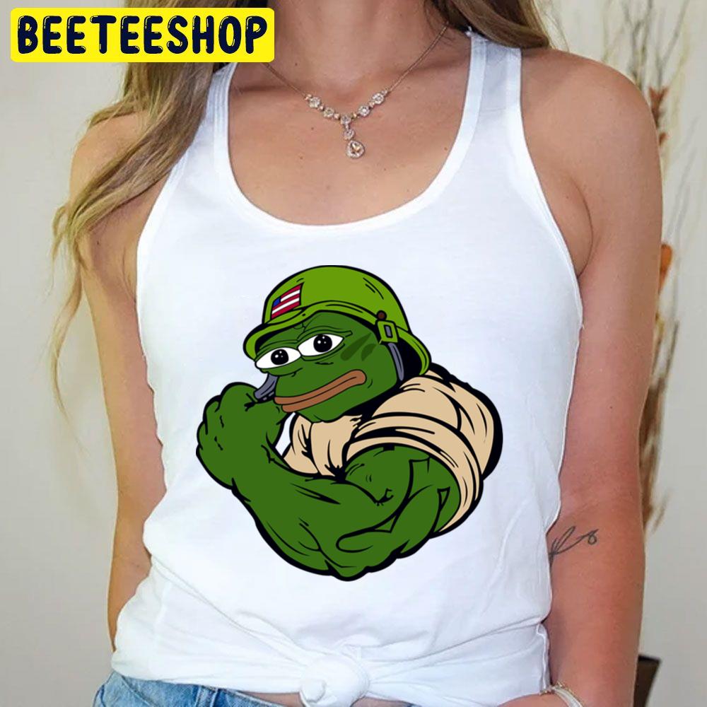 Pepe The Frog Military Soldier War Funny Meme Trending Unisex T-Shirt Pepe The Frog Military Soldier War Funny Meme Trending Unisex T-Shirt