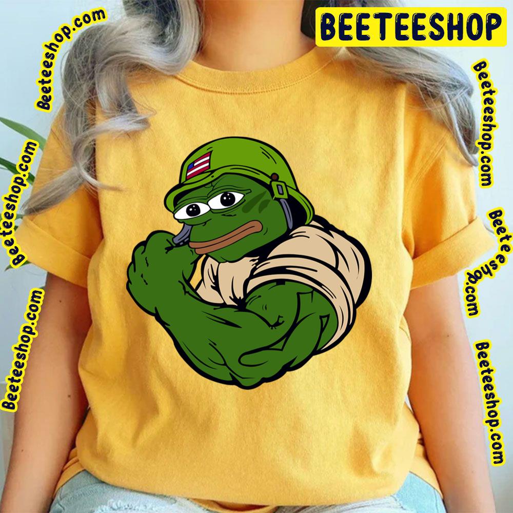 Pepe The Frog Military Soldier War Funny Meme Trending Unisex T-Shirt Pepe The Frog Military Soldier War Funny Meme Trending Unisex T-Shirt