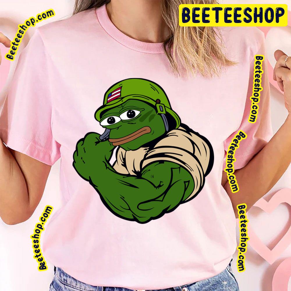 Pepe The Frog Military Soldier War Funny Meme Trending Unisex T-Shirt Pepe The Frog Military Soldier War Funny Meme Trending Unisex T-Shirt