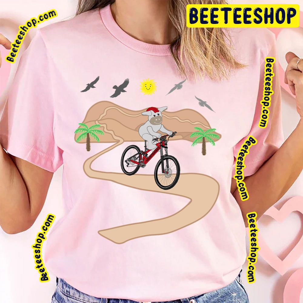 Punk Donkey Riding Bicycle Desert Trending Unisex T-Shirt Punk Donkey Riding Bicycle Desert Trending Unisex T-Shirt