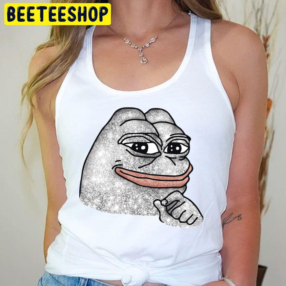 Rare Pepe The Frog Silver Luxury Metal Glitters With Smug Face Trending Unisex T-Shirt Rare Pepe The Frog Silver Luxury Metal Glitters With Smug Face Trending Unisex T-Shirt