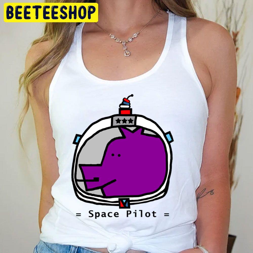 Space Pilot Purple Pig Portrait Trending Unisex T-Shirt Space Pilot Purple Pig Portrait Trending Unisex T-Shirt