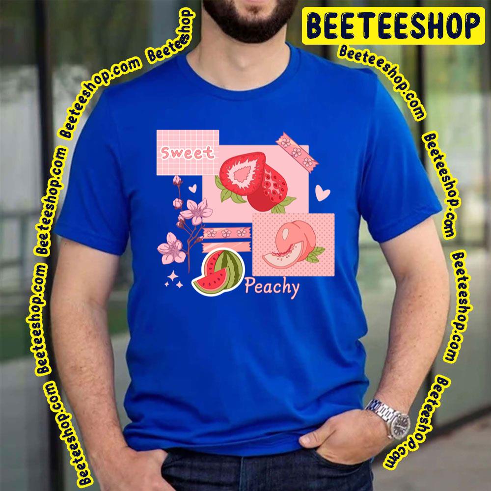 The Peachy Pink Design With Various Berries Fruits And Other Cute Trending Unisex T-Shirt The Peachy Pink Design With Various Berries Fruits And Other Cute Trending Unisex T-Shirt