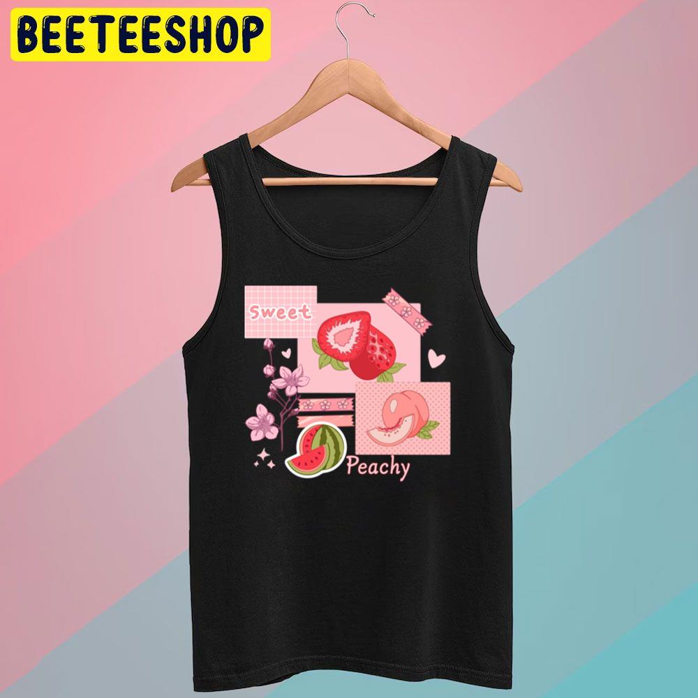 The Peachy Pink Design With Various Berries Fruits And Other Cute Trending Unisex T-Shirt The Peachy Pink Design With Various Berries Fruits And Other Cute Trending Unisex T-Shirt