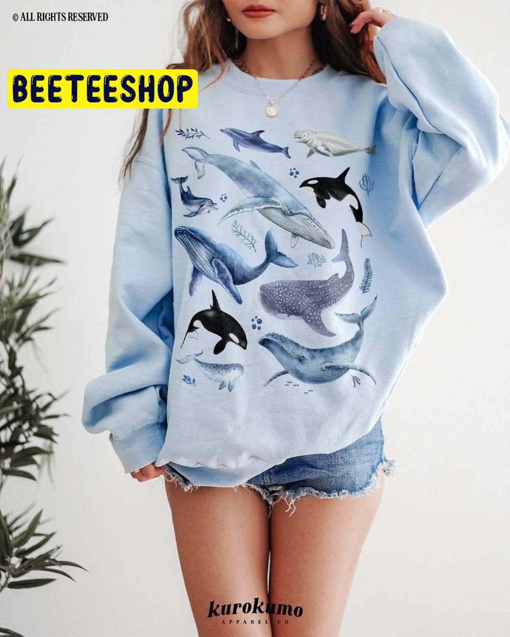 Watercolor Whale Ocean Trending Unisex Sweatshirt Watercolor Whale Ocean Trending Unisex Sweatshirt