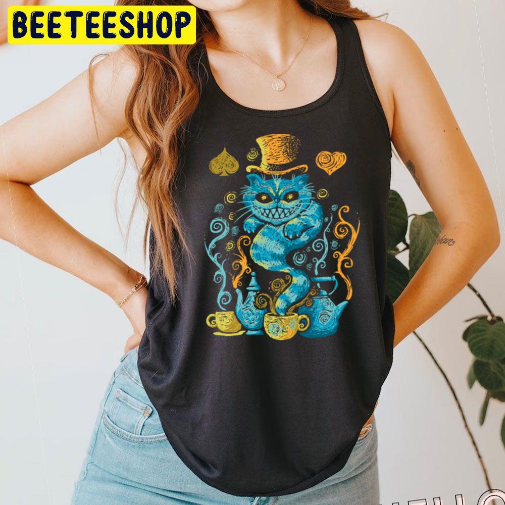 A Starry Night Cat Alice In Wonderland Trending Unisex T-Shirt A Starry Night Cat Alice In Wonderland Trending Unisex T-Shirt