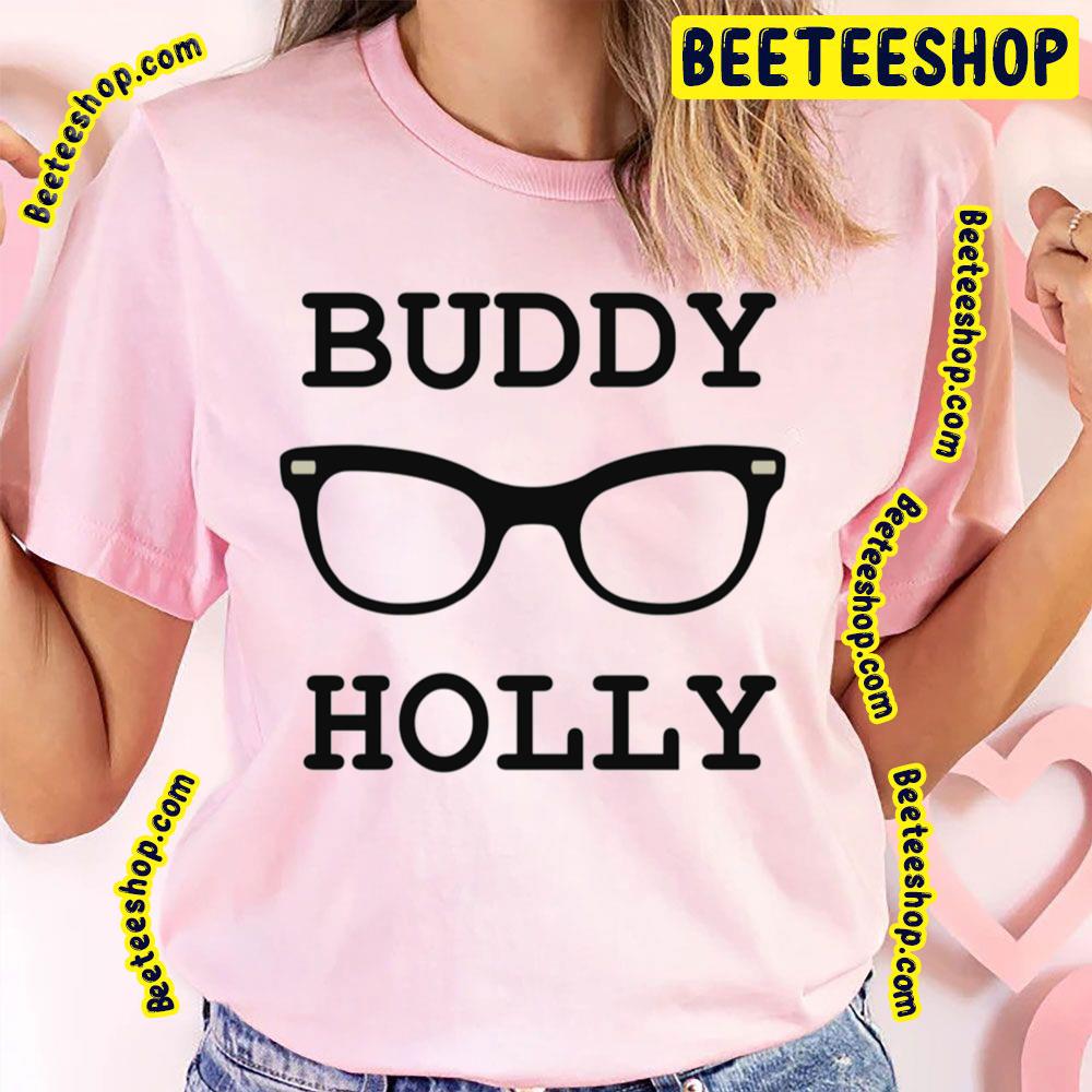 Black Text Glassses Buddy Holly Trending Unisex T-Shirt Black Text Glassses Buddy Holly Trending Unisex T-Shirt