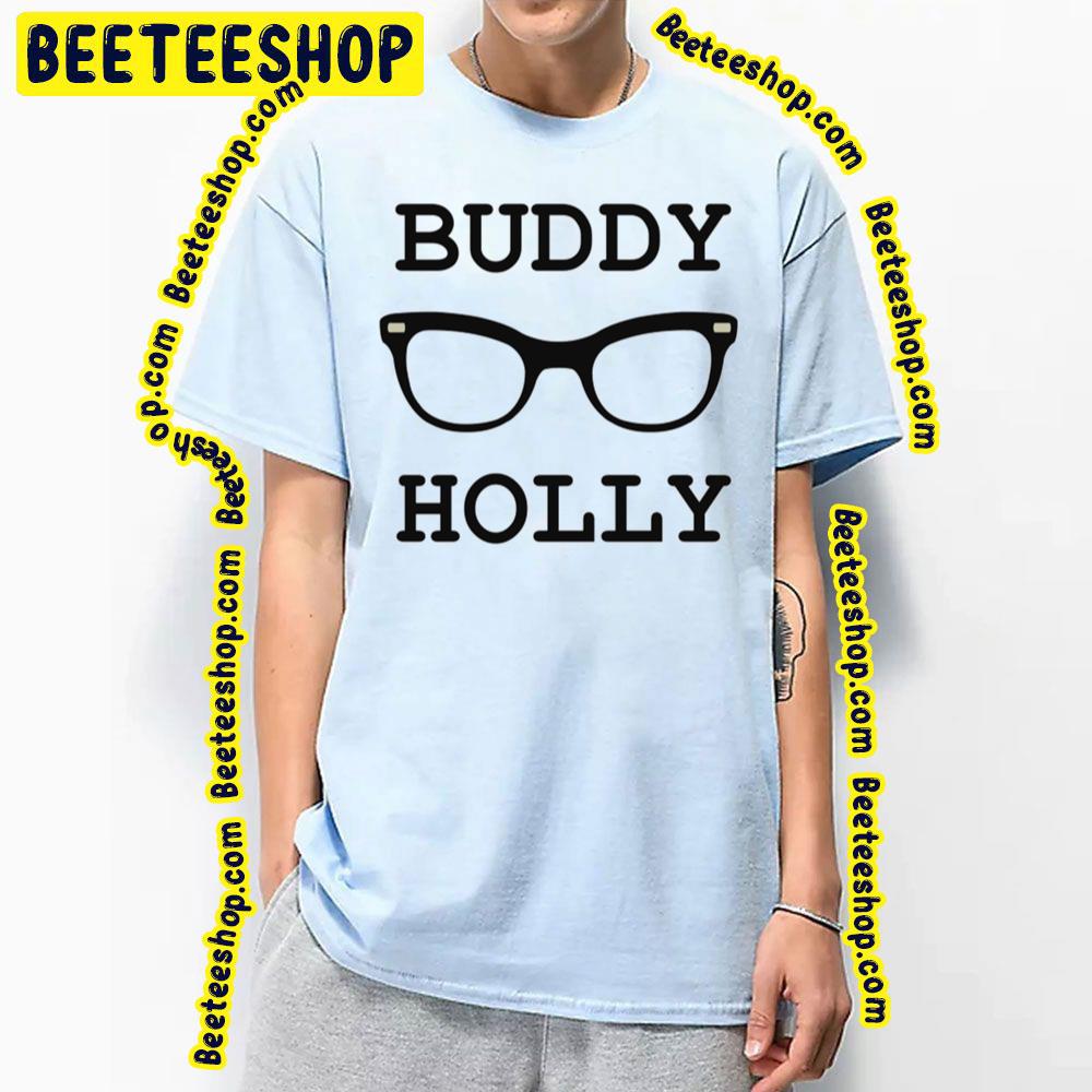 Black Text Glassses Buddy Holly Trending Unisex T-Shirt Black Text Glassses Buddy Holly Trending Unisex T-Shirt