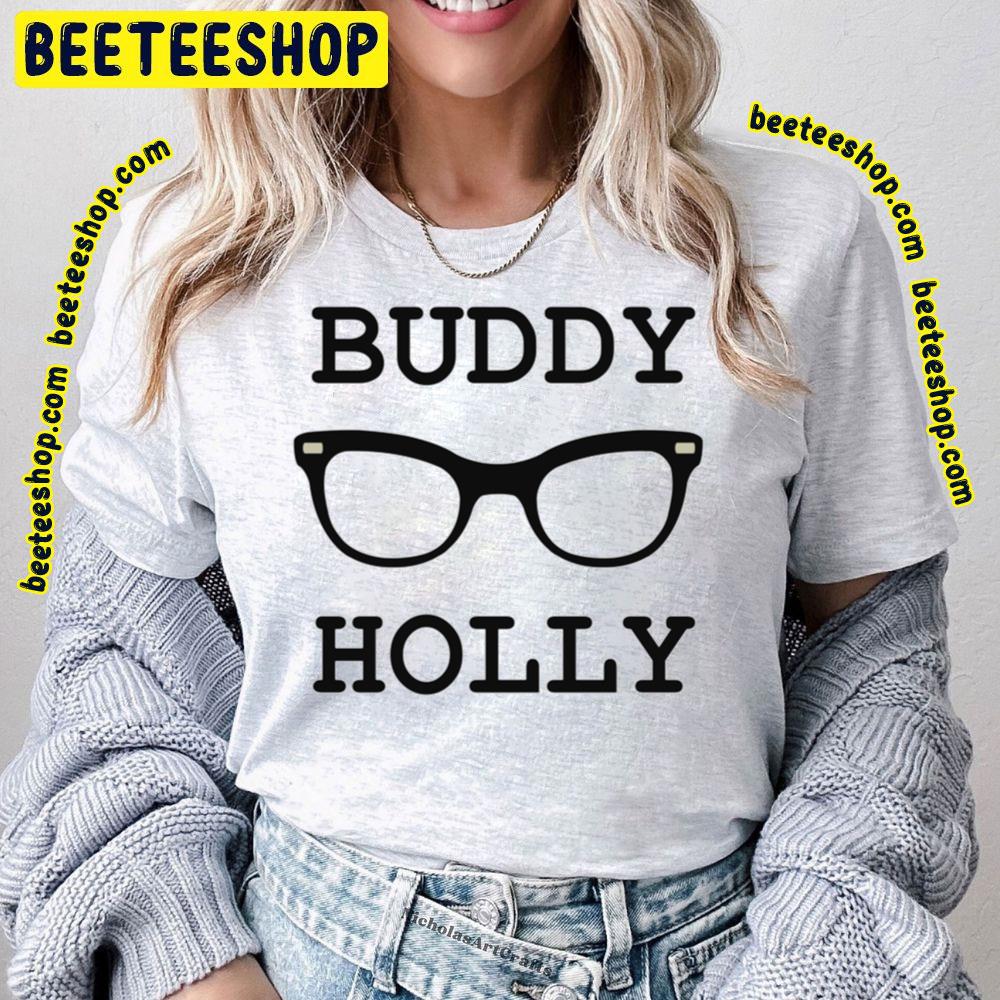 Black Text Glassses Buddy Holly Trending Unisex T-Shirt Black Text Glassses Buddy Holly Trending Unisex T-Shirt