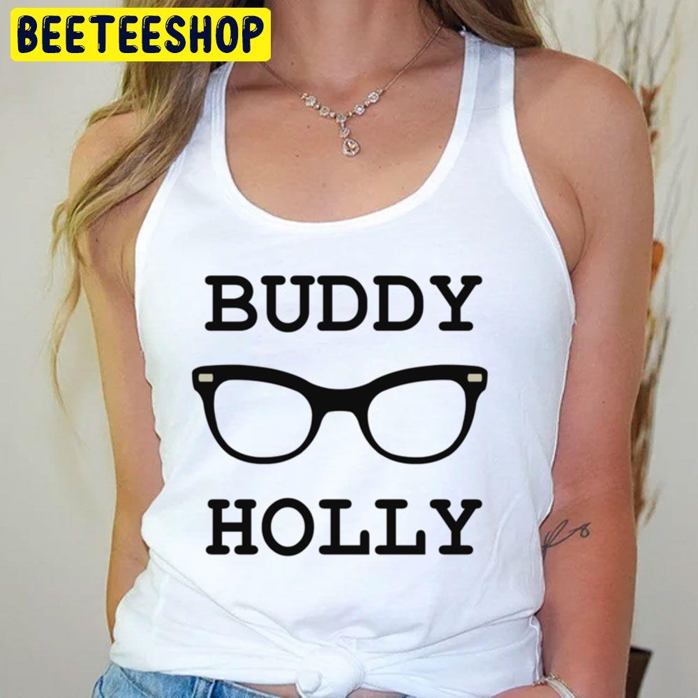Black Text Glassses Buddy Holly Trending Unisex T-Shirt Black Text Glassses Buddy Holly Trending Unisex T-Shirt