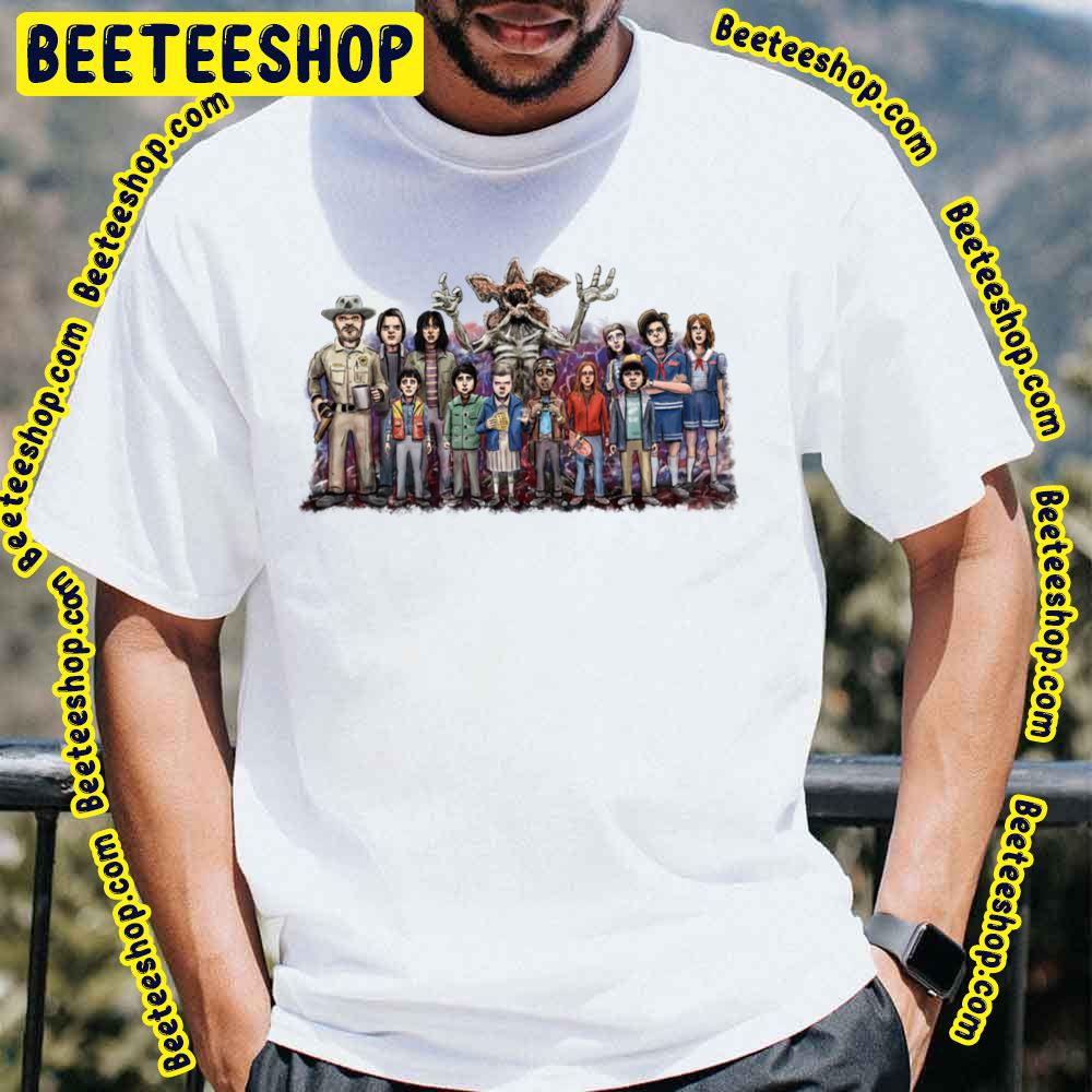 Cartoon Art Stranger Things Cast Trending Unisex T-Shirt Cartoon Art Stranger Things Cast Trending Unisex T-Shirt