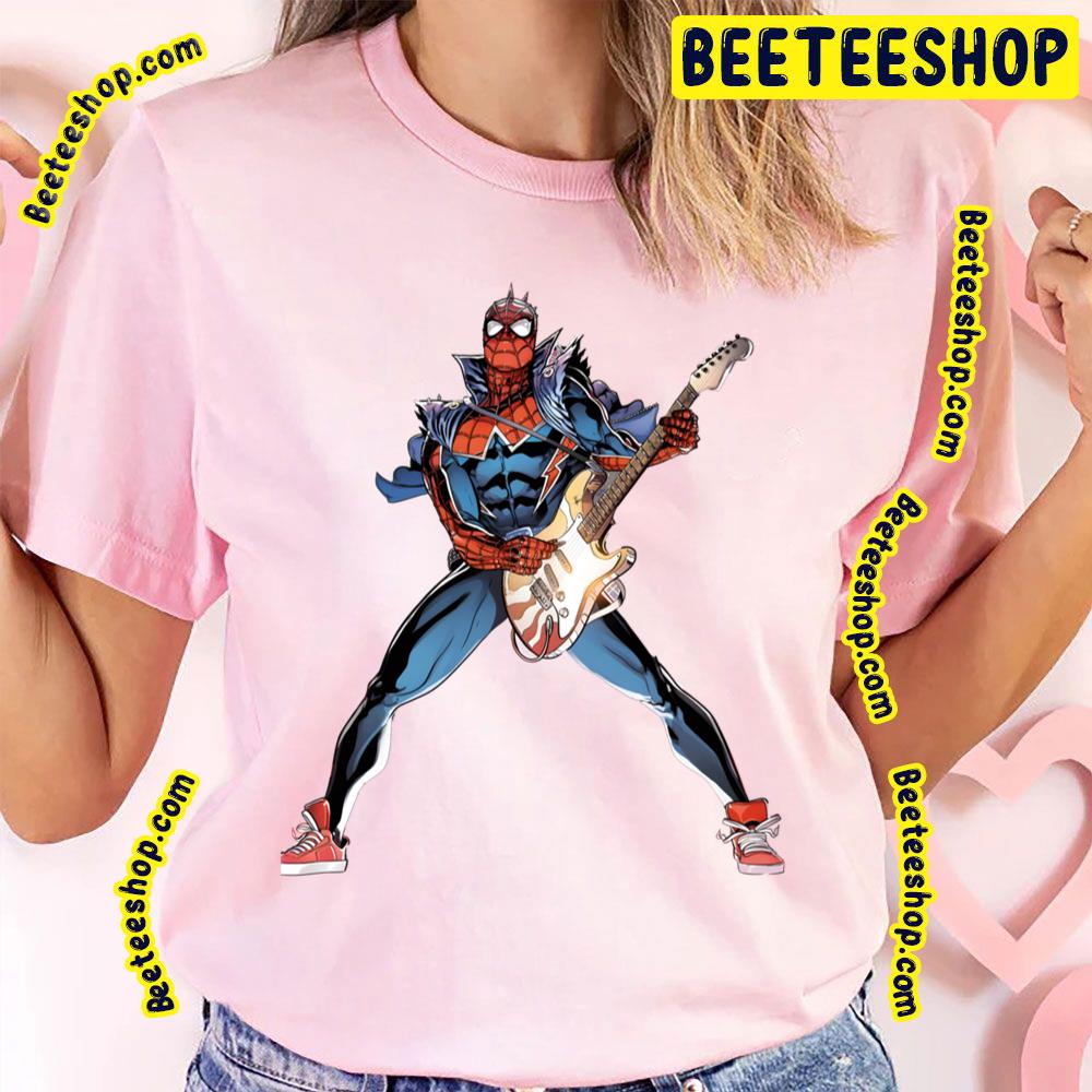 Guitar Spider Punk Spiderverse Movie Trending Unisex T-Shirt Guitar Spider Punk Spiderverse Movie Trending Unisex T-Shirt