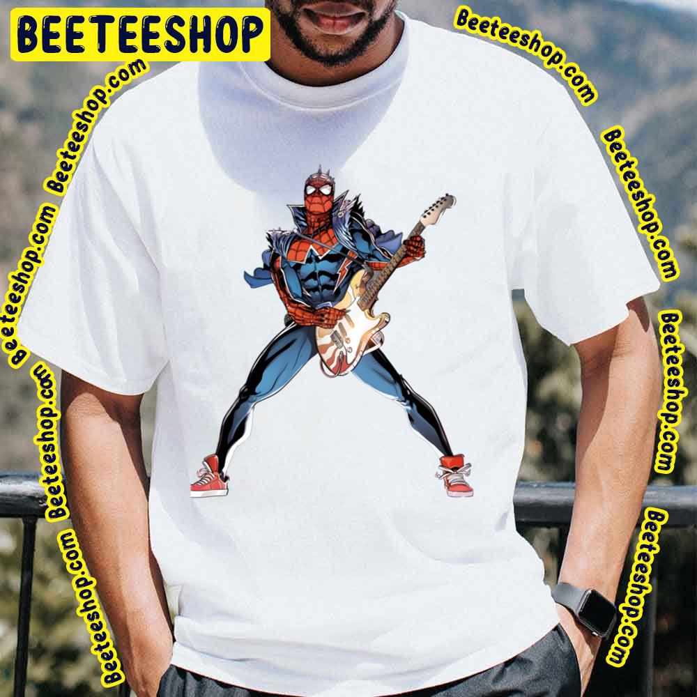 Guitar Spider Punk Spiderverse Movie Trending Unisex T-Shirt Guitar Spider Punk Spiderverse Movie Trending Unisex T-Shirt