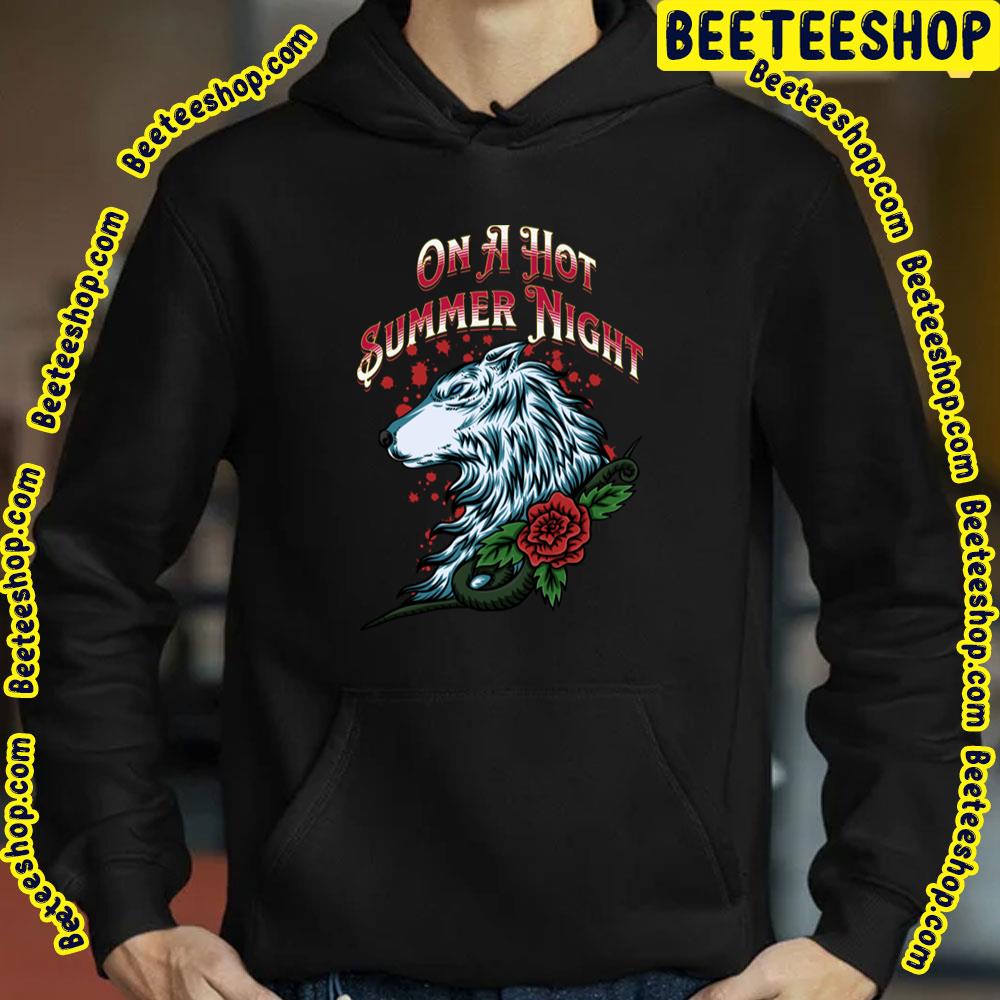 Hot Summer Night Wolf & Rose Trending Unisex T-Shirt Hot Summer Night Wolf & Rose Trending Unisex T-Shirt
