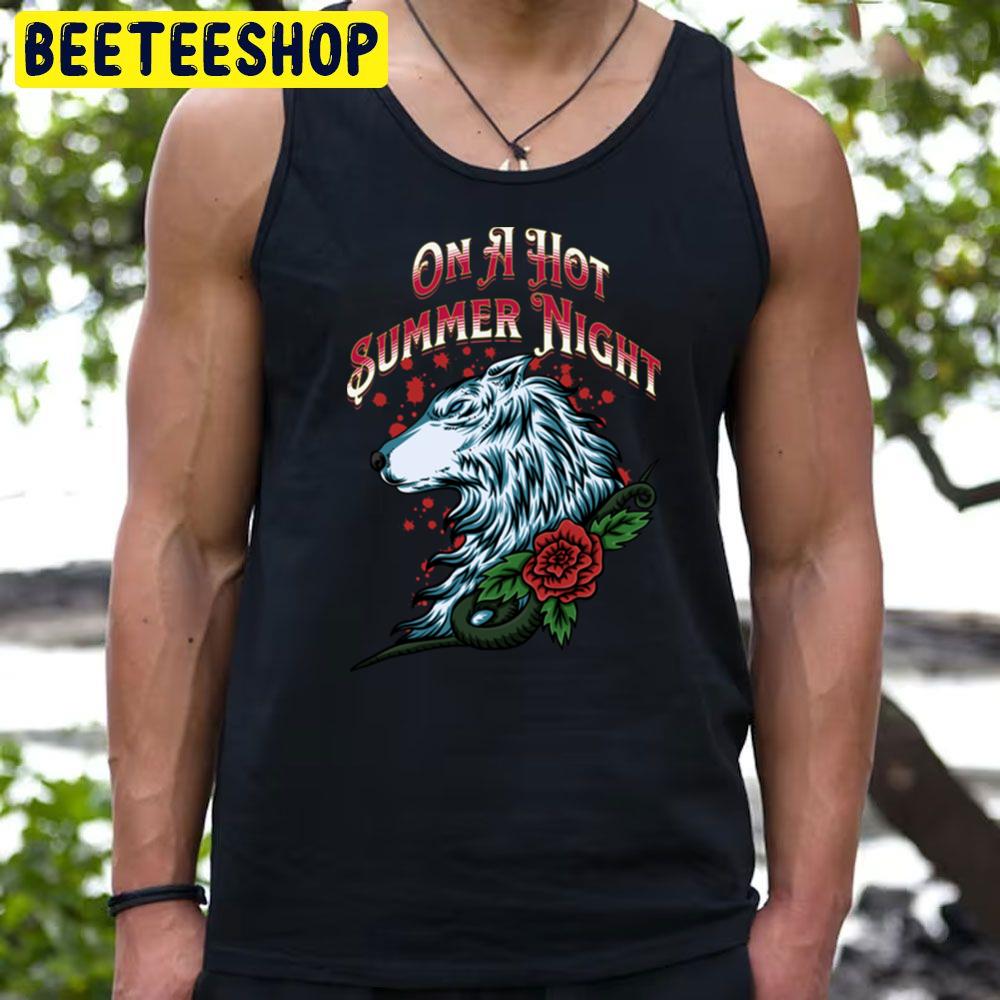 Hot Summer Night Wolf & Rose Trending Unisex T-Shirt Hot Summer Night Wolf & Rose Trending Unisex T-Shirt