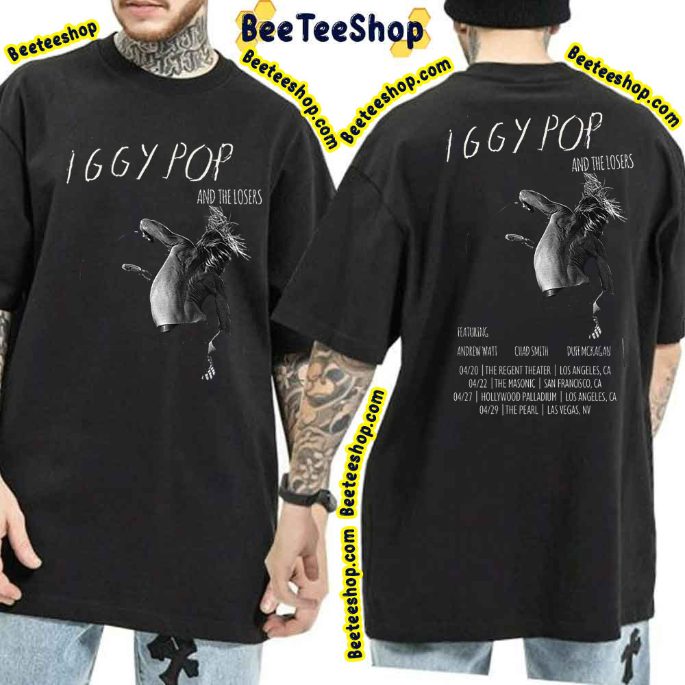 Iggy Pop And The Losers 2023 Double Sided Trending Unisex T-Shirt Iggy Pop And The Losers 2023 Double Sided Trending Unisex T-Shirt