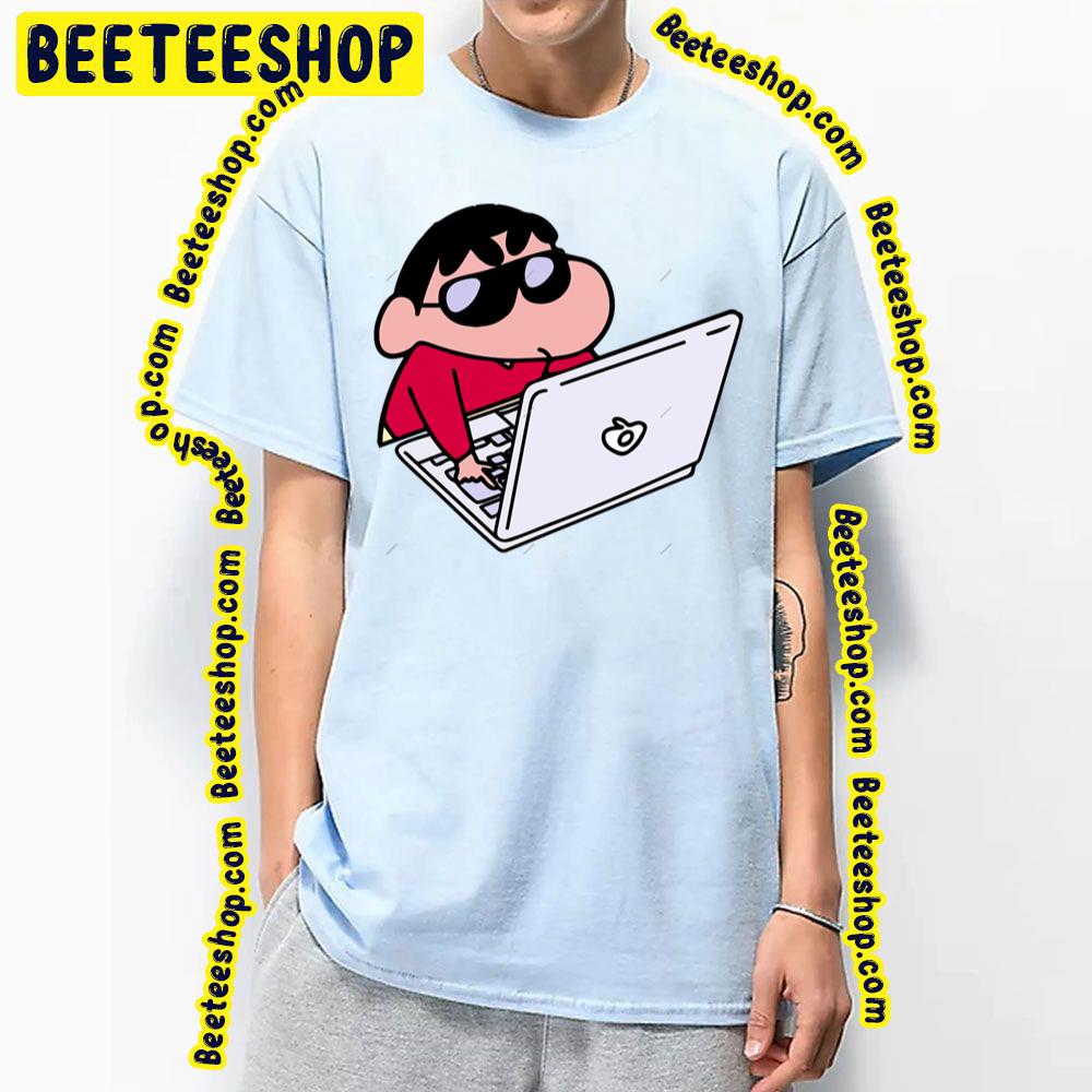 Laptop Crayon Shin Chan Trending Unisex T-Shirt Laptop Crayon Shin Chan Trending Unisex T-Shirt