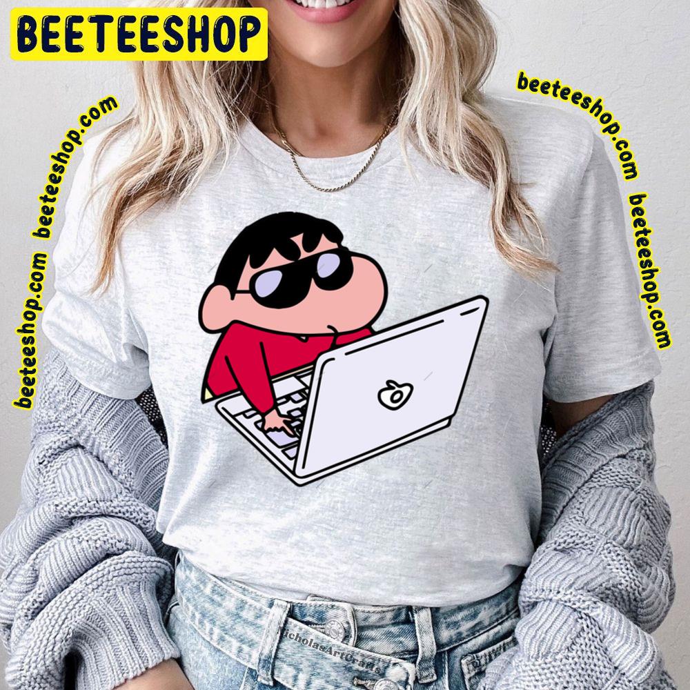 Laptop Crayon Shin Chan Trending Unisex T-Shirt Laptop Crayon Shin Chan Trending Unisex T-Shirt