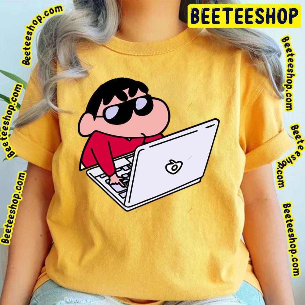 Laptop Crayon Shin Chan Trending Unisex T-Shirt Laptop Crayon Shin Chan Trending Unisex T-Shirt