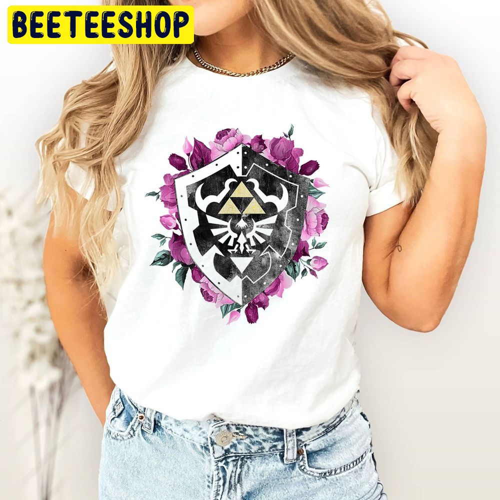 Legend Of Zelda Tri Force Floral Shield Legend Of Trending Unisex T-Shirt Legend Of Zelda Tri Force Floral Shield Legend Of Trending Unisex T-Shirt