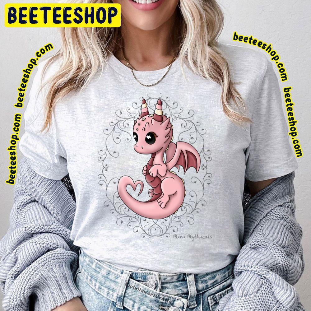 Minimythicals Love Dragon Pink Trending Unisex T-Shirt Minimythicals Love Dragon Pink Trending Unisex T-Shirt