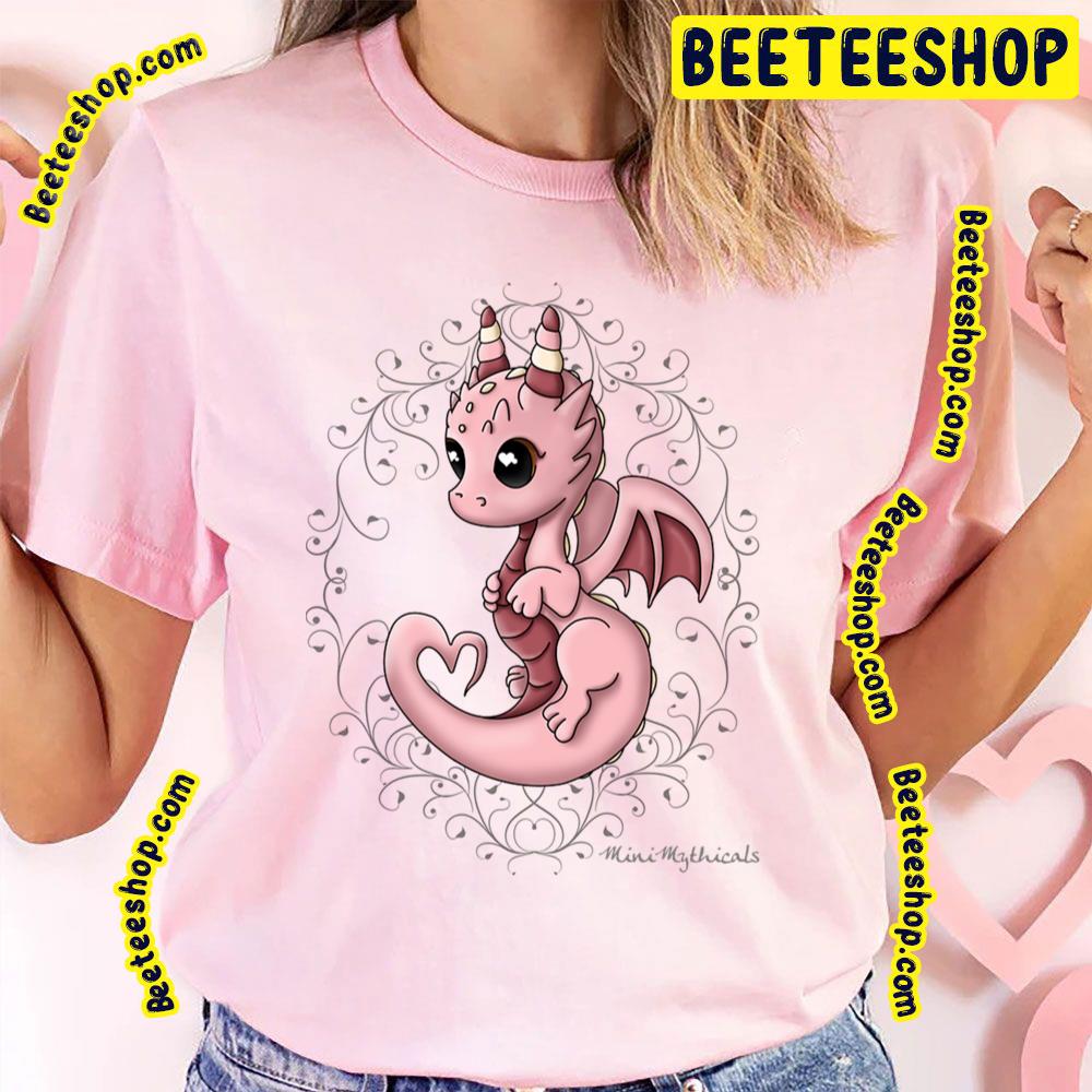Minimythicals Love Dragon Pink Trending Unisex T-Shirt Minimythicals Love Dragon Pink Trending Unisex T-Shirt