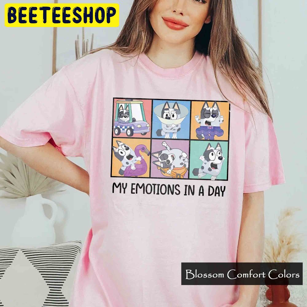 My Emotion In A Day Bluey Muffin Trending Unisex T-Shirt My Emotion In A Day Bluey Muffin Trending Unisex T-Shirt