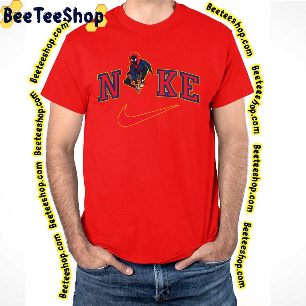 Nike Logo With Miles Morales Spider-Man Across The Spider-Verse Trending Unisex T-Shirt Nike Logo With Miles Morales Spider-Man Across The Spider-Verse Trending Unisex T-Shirt