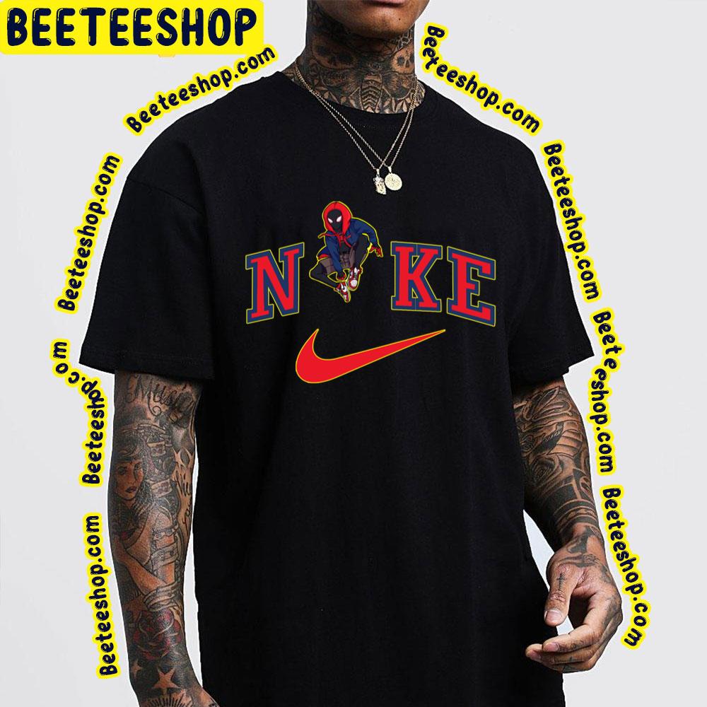 Nike Logo With Miles Morales Spider-Man Across The Spider-Verse Trending Unisex T-Shirt Nike Logo With Miles Morales Spider-Man Across The Spider-Verse Trending Unisex T-Shirt