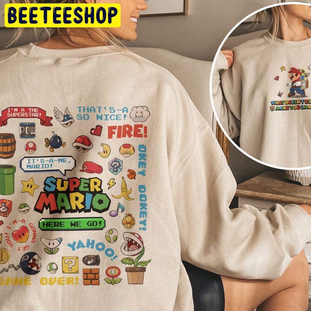 Nintendo Super Mario Bros Double Sided Trending Unisex Sweatshirt Nintendo Super Mario Bros Double Sided Trending Unisex Sweatshirt