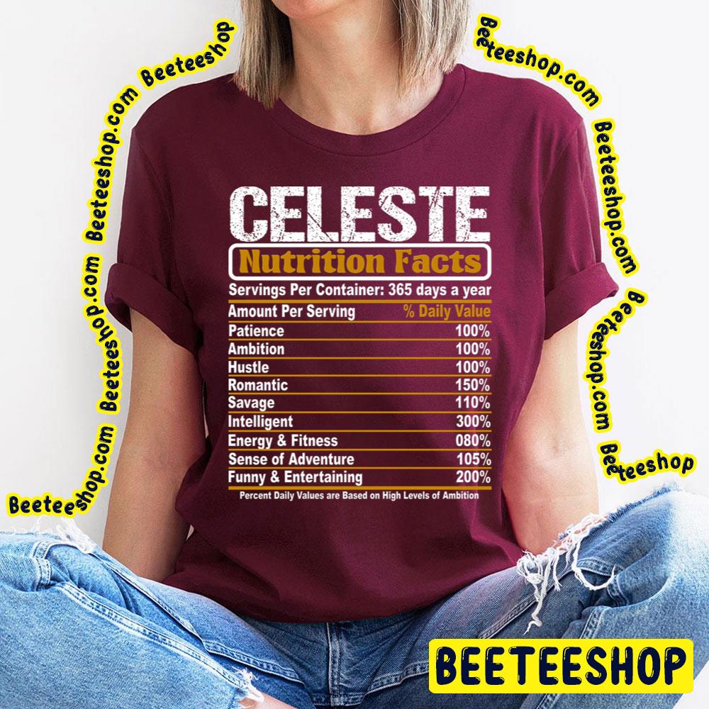 Nutrition Facts Celeste Trending Unisex T-Shirt Nutrition Facts Celeste Trending Unisex T-Shirt